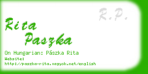 rita paszka business card